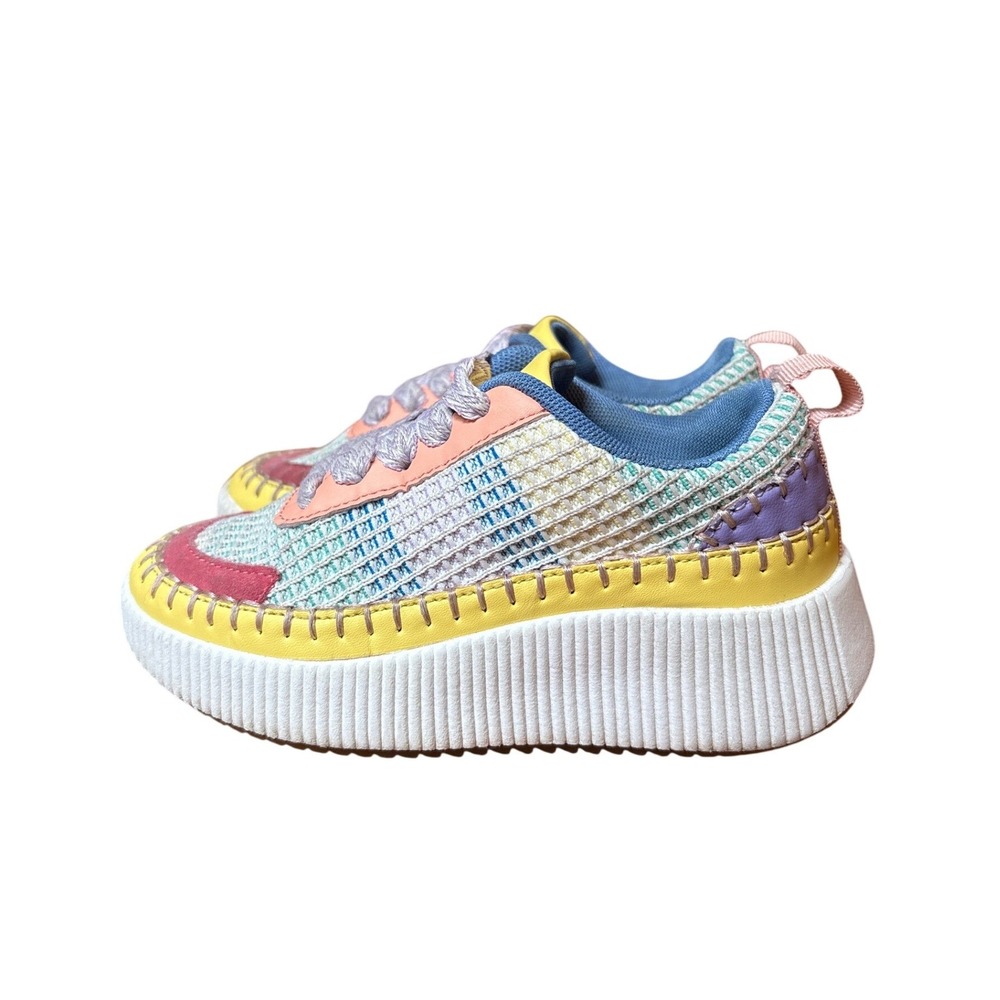 Link Platform Sneakers‎ Kids Multi-Color Woven Whipstitch Chunky SIZE 1